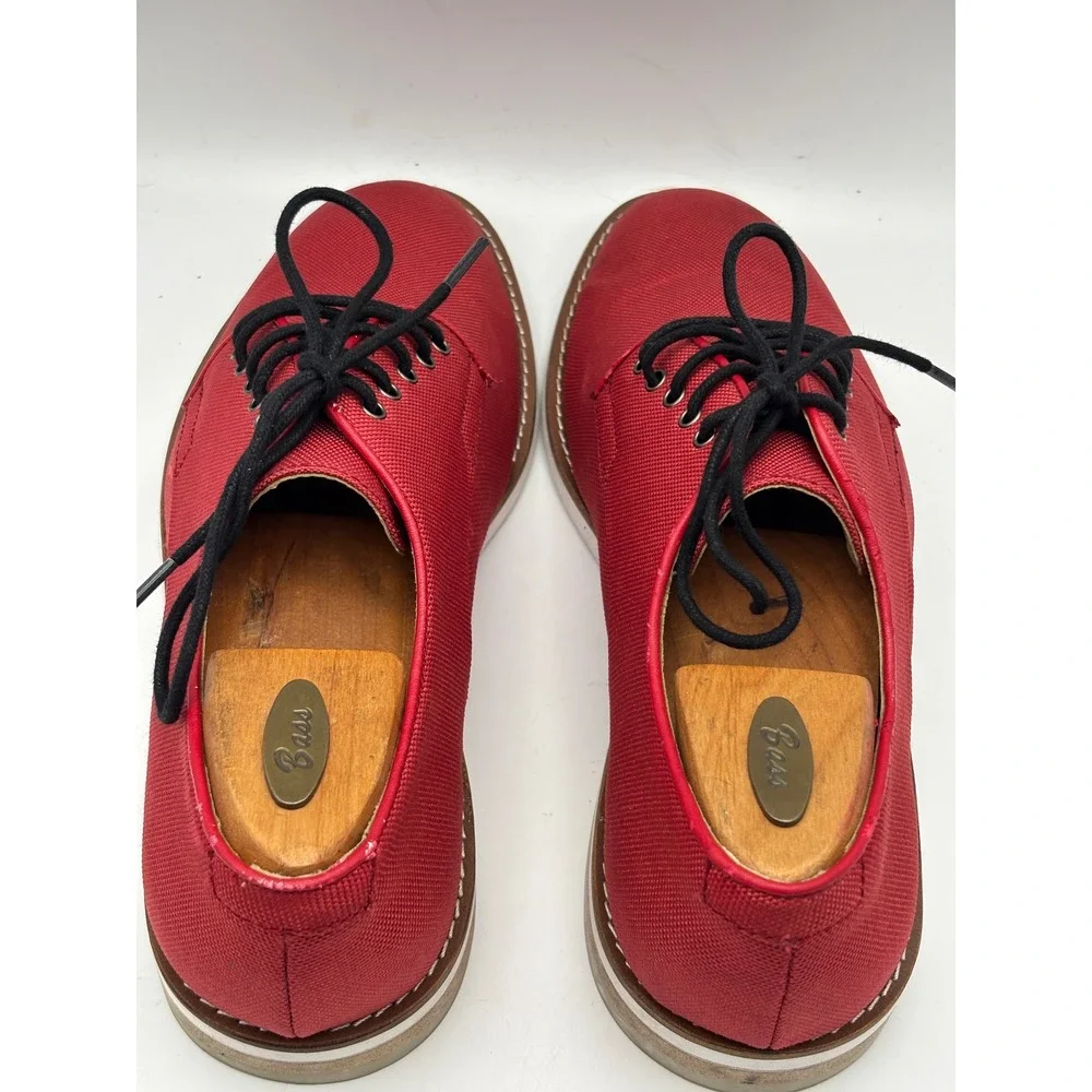 Calvin Klein Mens Red Canvas Derby Lace Up Oxford Shoes 71CLRSZ95 Size 9.5